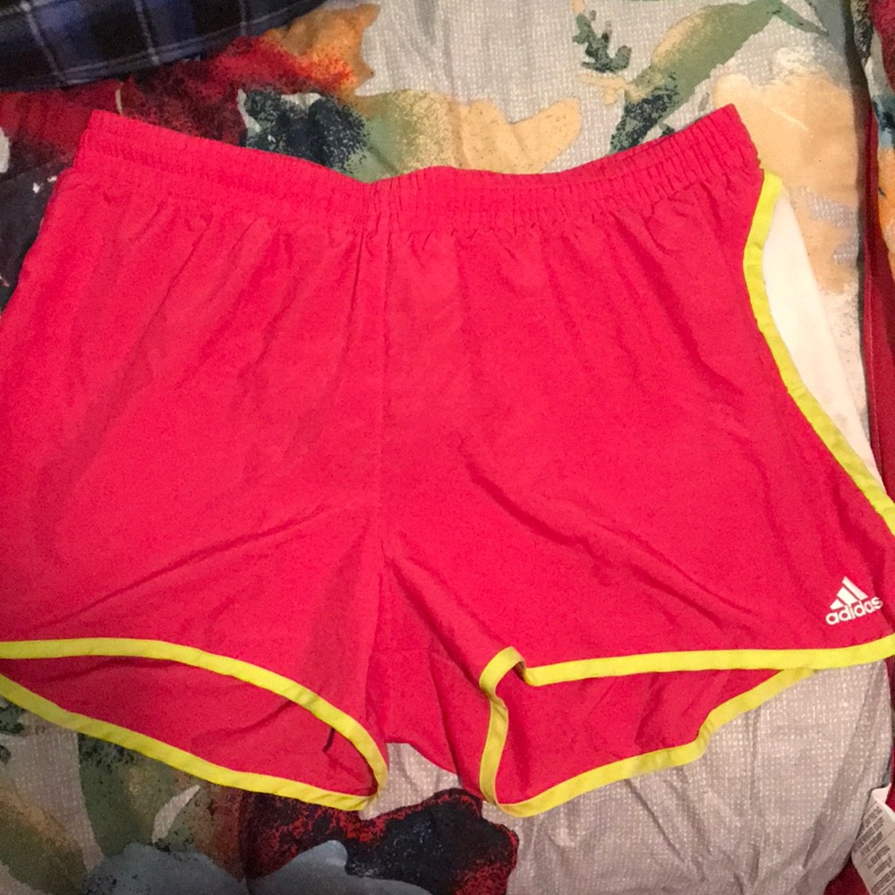 Adidas pink running shorts